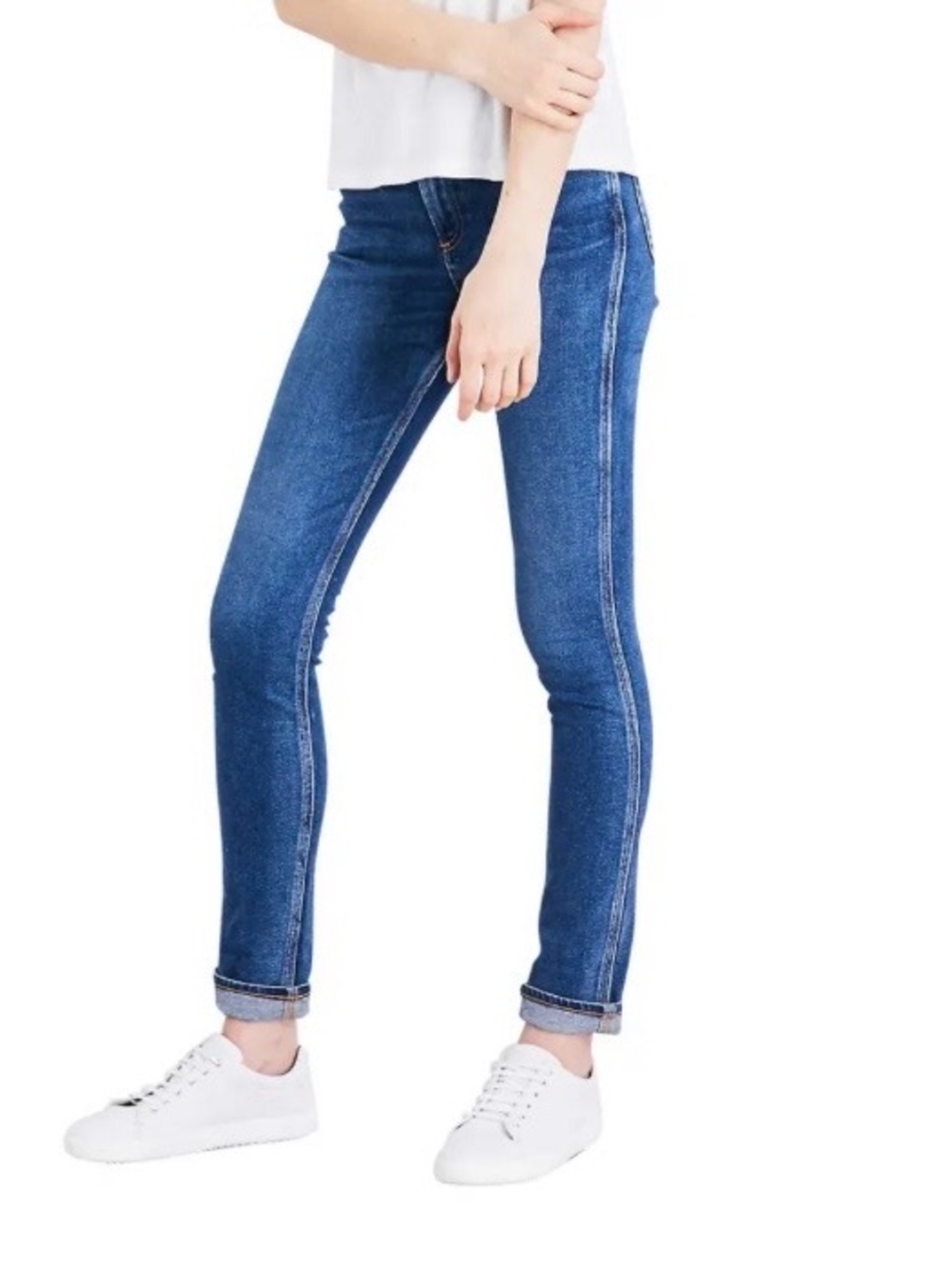 Rag & Bone Lou High Rise Skinny Jeans Sz 27 Stretch Mediumwash Classic Capsule